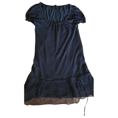Pre-owned Pinko Linen Mini Dress In Black