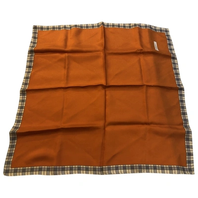 Pre-owned Burberry Silk Handkerchief In Orange