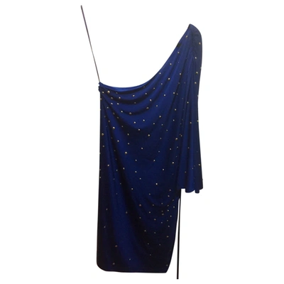 Pre-owned Halston Heritage Mid-length Dress In Blue