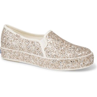 Keds X Kate Spade New York Triple Decker All Over Glitter In Gold