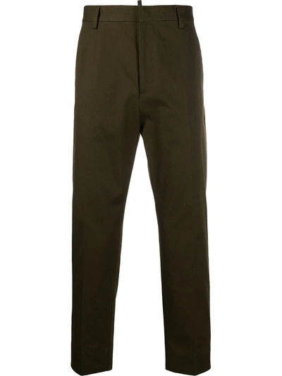 Dsquared2 Straight-leg Cropped Trousers In Green