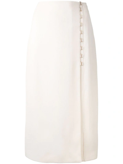 Dion Lee Wrap-front Straight Skirt In White