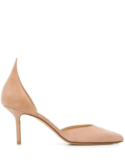 Francesco Russo Pointed 85mm Heel Suede Pumps In Neutrals