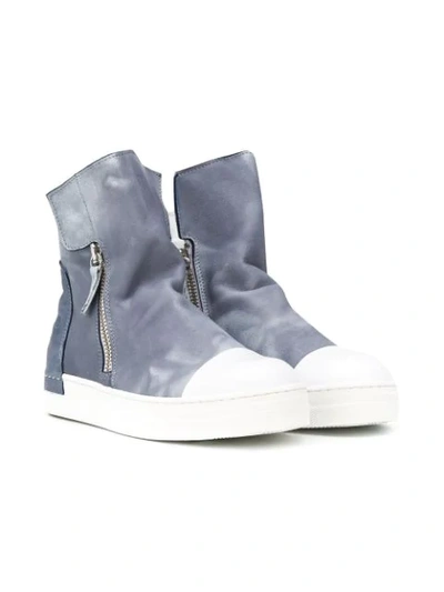 Cinzia Araia Teen Side Zipped Ankle Boots In Blue