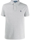 Polo Ralph Lauren Short Sleeve Embroidered Logo Polo Shirt In Grey
