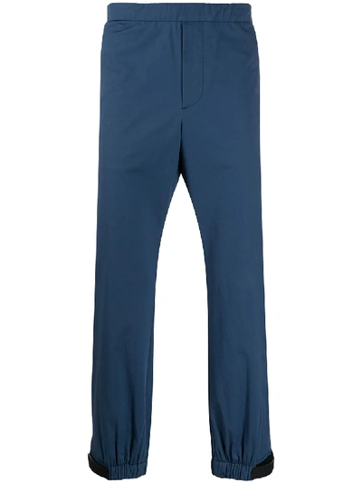 Prada Strap Logo Trousers In 蓝色