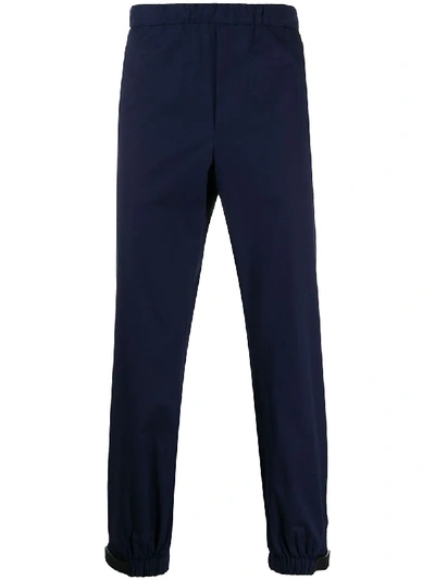 Prada Strap Logo Trousers In 蓝色