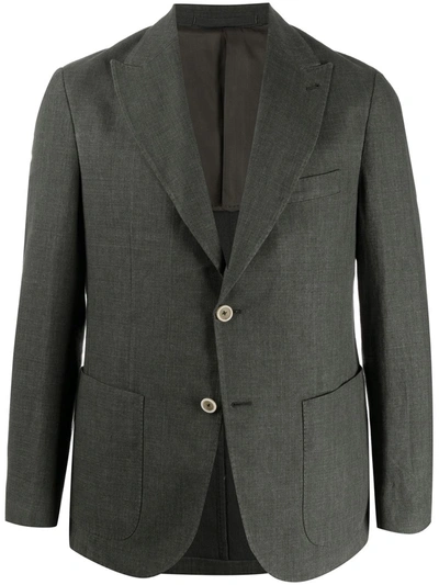 Eleventy Long Sleeve Two Button Blazer In Green