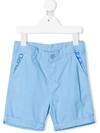 Kenzo Kids' Logo Drawstring Shorts In Blue