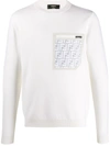 Fendi Reflective Pocket Sweater In White