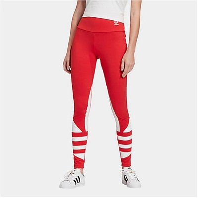 Adidas Originals Adidas Women's Originals Big Trefoil Logo Leggings In Red