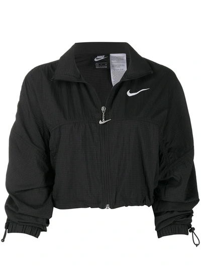 Nike Sportswear Swoosh Crop Jacket In Black