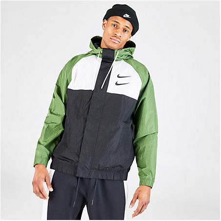 nike sportswear swoosh woven hooded jacket