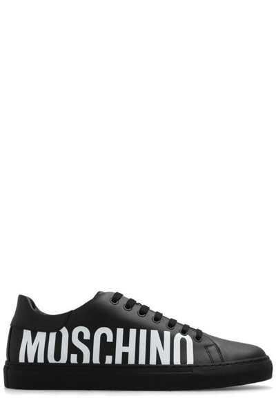 Moschino Signature Black Leather Men's Sneakers