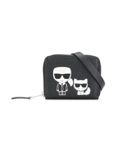 Karl Lagerfeld Kids' Karl & Choupette Belt Bag In Black