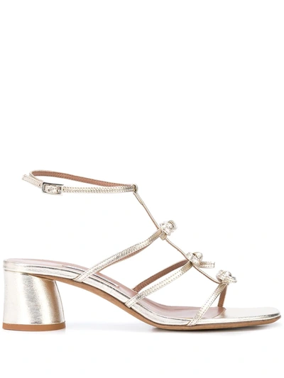 Tabitha Simmons Strappy Bow Sandals In Gold