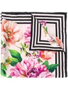 Dolce & Gabbana Floral Silk Scarf In Pink