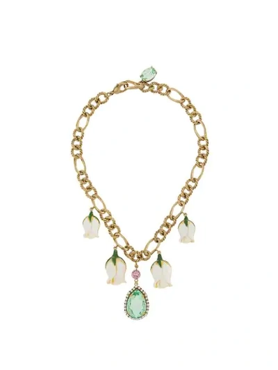 Dolce & Gabbana Short Chain Flower Necklace In Gold