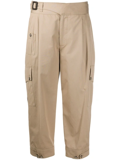 Dolce & Gabbana Cropped Cargo Trousers In Neutrals