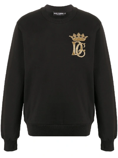 Dolce & Gabbana Embroidered Logo Sweatshirt In Schwarz