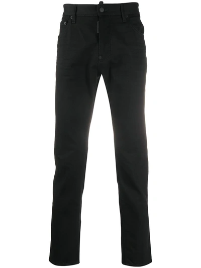 Dsquared2 Mid-rise Slim-fit Jeans In Black