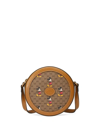 Gucci X Disney Mickey Mouse-print Shoulder Bag In Beige