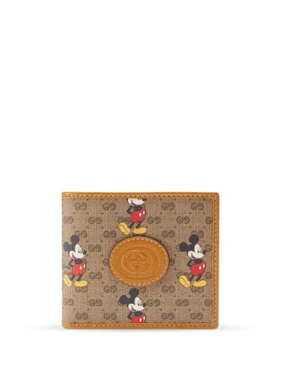Gucci X Disney Gg Billfold Wallet In Neutrals