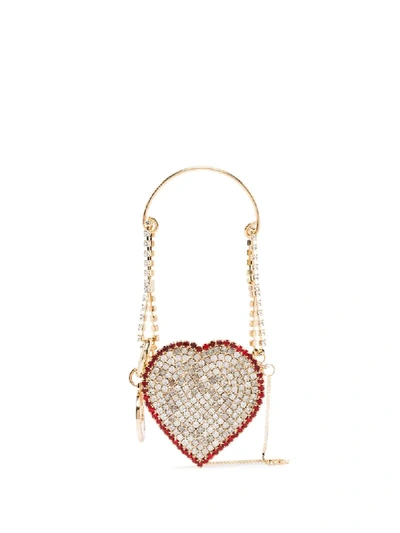 Rosantica Baby Heart Embellished Mini Bag In Metallic