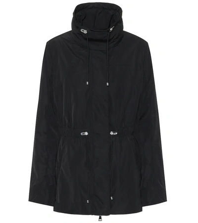 Moncler Ocre Drawstring Waist Short Jacket In Black