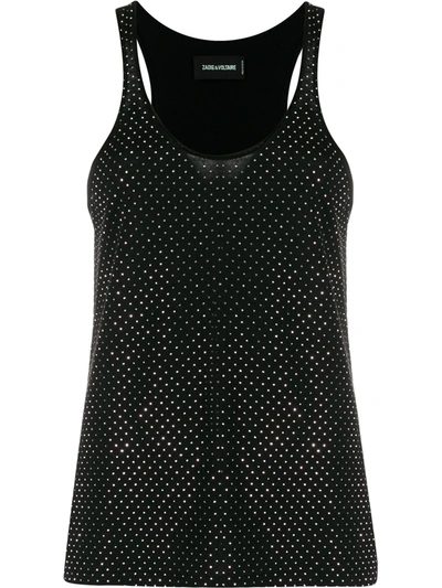 Zadig & Voltaire Lee Studded Knit Waistcoat In Black