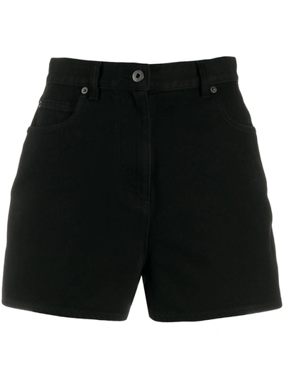 Valentino Vltn Star Denim Shorts In Black