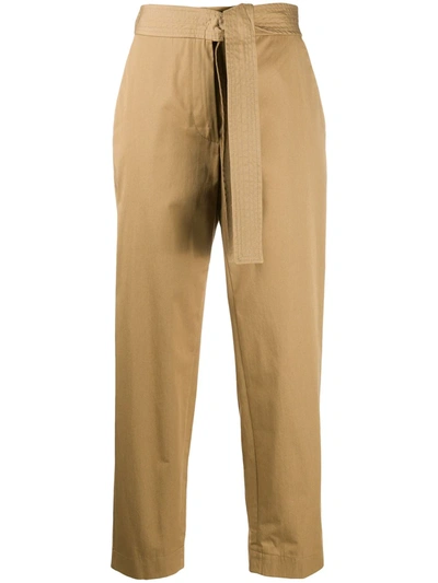 Maison Flaneur Side Bow Detail Cropped Trousers In Neutrals | ModeSens