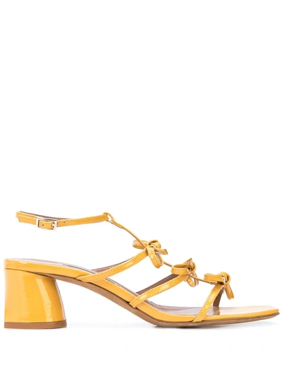 Tabitha Simmons Patent Strappy Sandals In Yellow