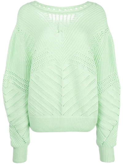 Barrie Perforated Jumper In Green