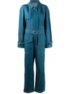 Maison Margiela Denim Belted Jumpsuit In Blue