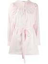Maison Flaneur Tied-waist Lose-fit Shirt In Pink