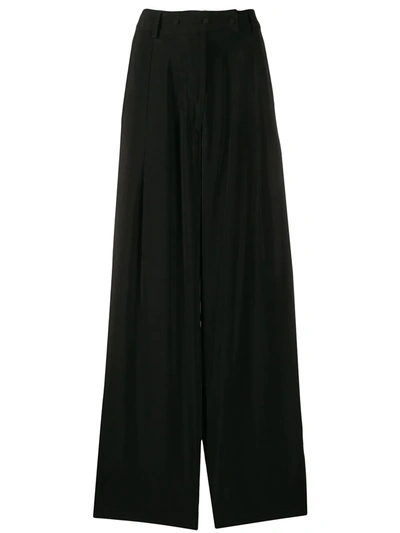 Maison Flaneur High-rise Flared Trousers In Black