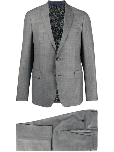 Etro Fitted Two-piece Suit In Grey