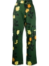 Msgm Belted Cargo Trousers In Green