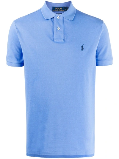 Polo Ralph Lauren Short Sleeve Embroidered Logo Polo Shirt In Blue