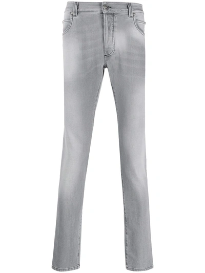 Balmain Faded Skinny Jeans In Grey