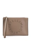 Stella Mccartney Stella Logo Clutch In Neutrals