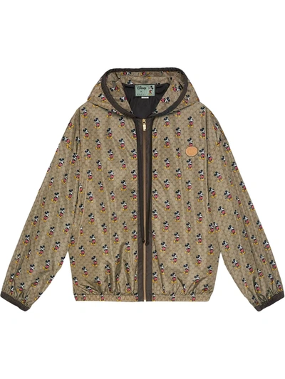 Gucci X Disney Gg And Mickey Printed Jacket In Neutrals