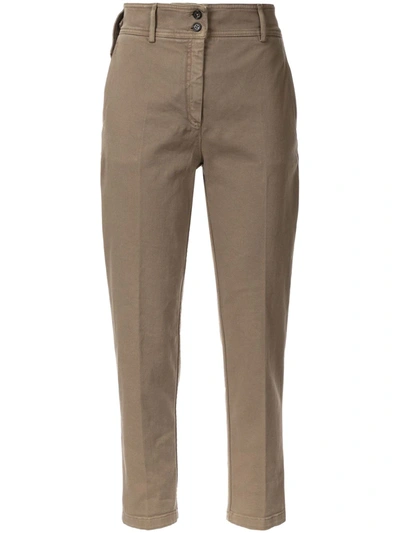N°21 Slim Cropped Trousers In Brown