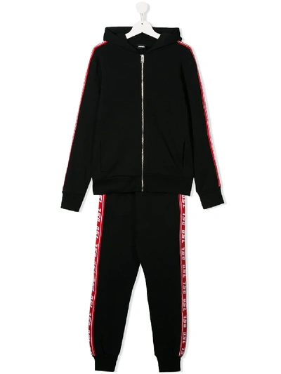 Diesel Kids Jogging Suit Suitax-set Dungarees For For Boys And... In Black