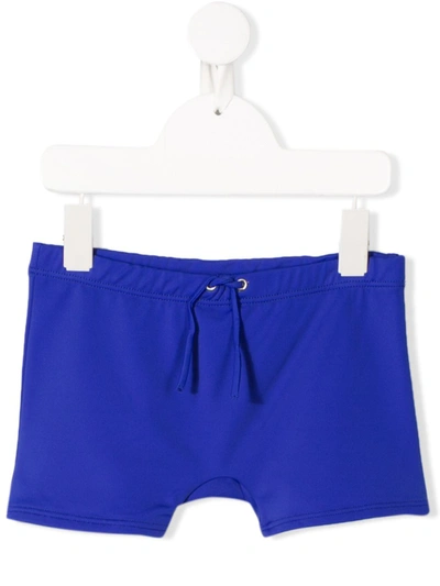 Diesel Kids' Logo Drawstring Swim Shorts In Blue
