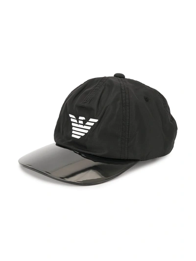 Emporio Armani Kids' Logo-print Baseball Hat In Black