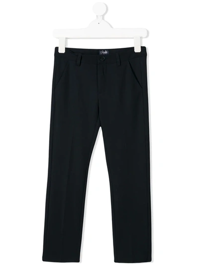 Il Gufo Kids' Drawstring-fastening Straight-leg Trousers In Black