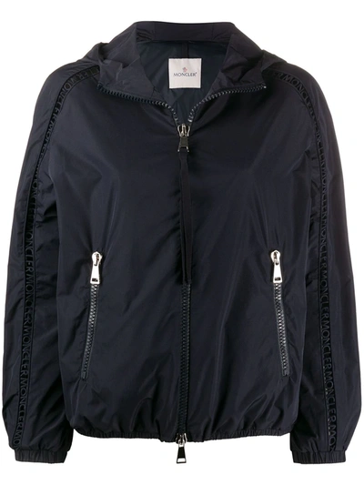 Moncler Hooded Lightweight Jacket In Blue