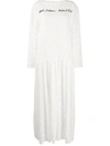 Mm6 Maison Margiela Printed Logo Lace Dress In White